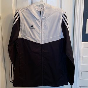Black and white Adidas windbreaker